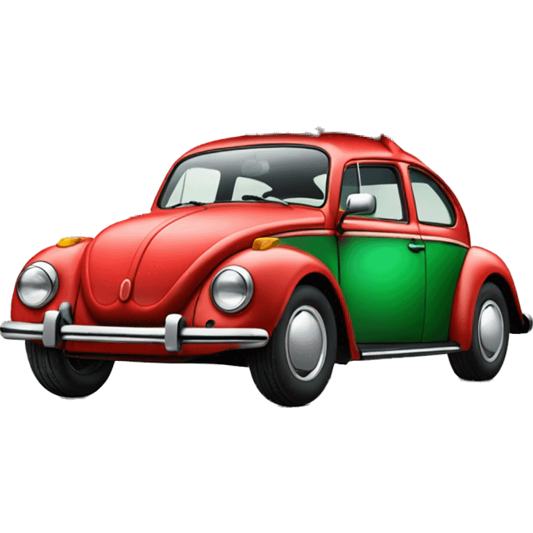 VW bug with Christmas tree on top emoji