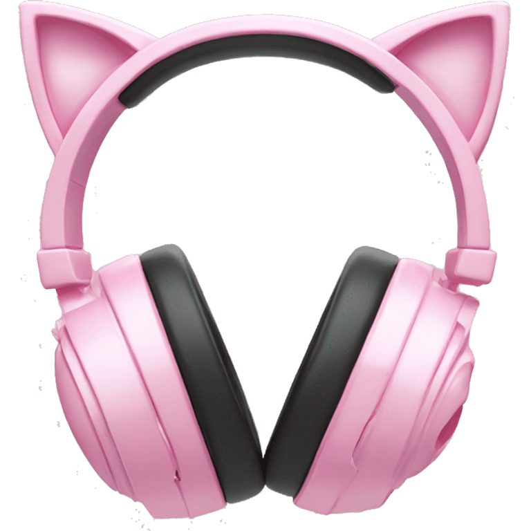 light pink cat ear gaming headphones emoji