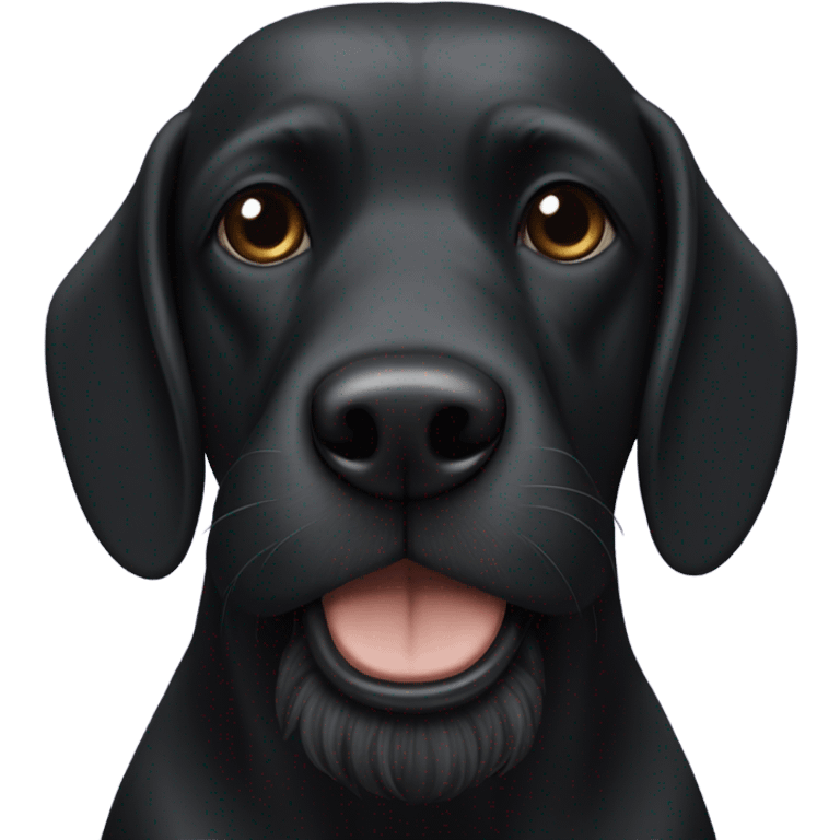 black dog with black beard on chin emoji