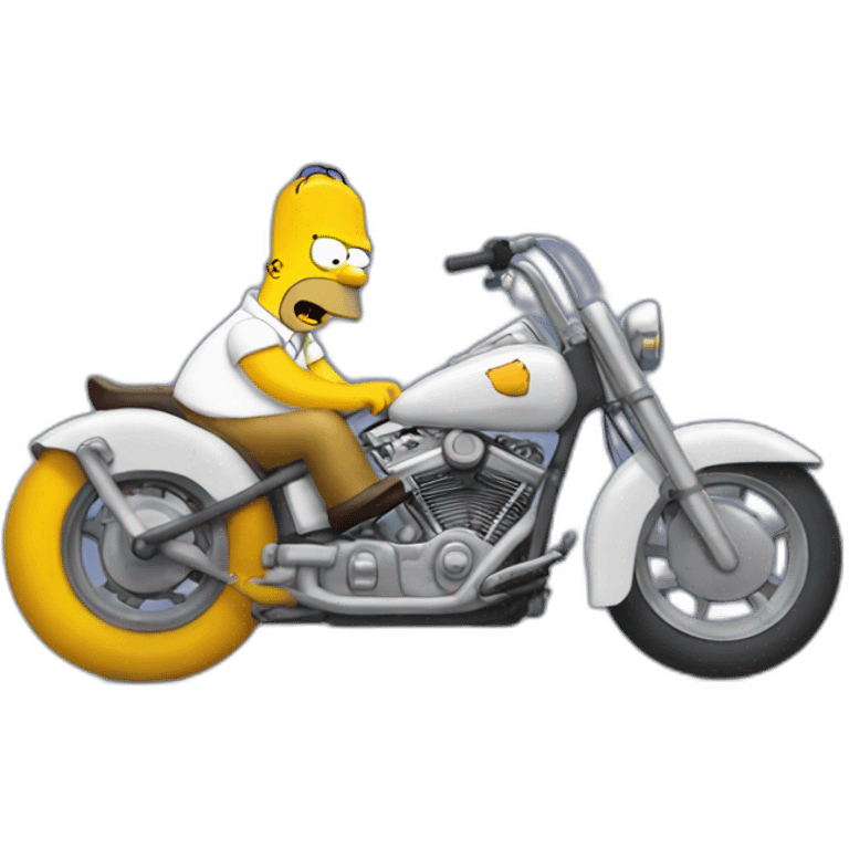 Homer Simpson qui conduit une moto emoji