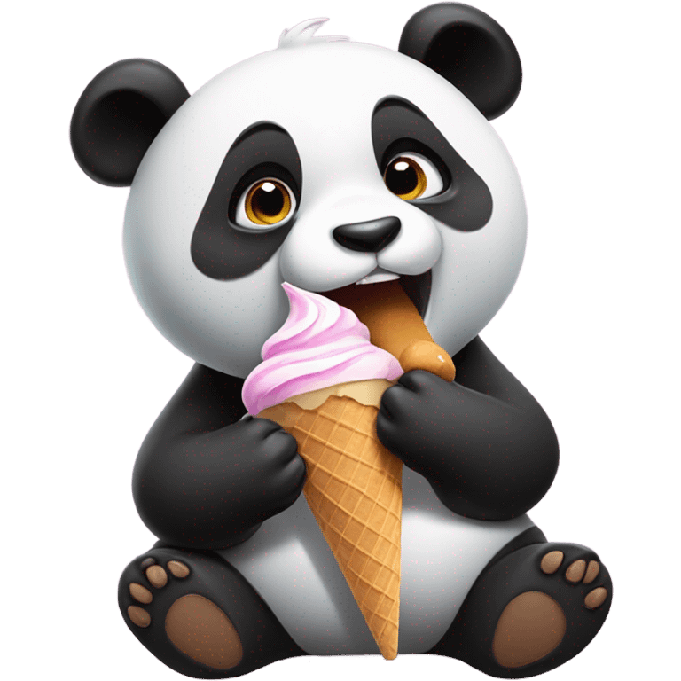 Panda eating ice cream emoji