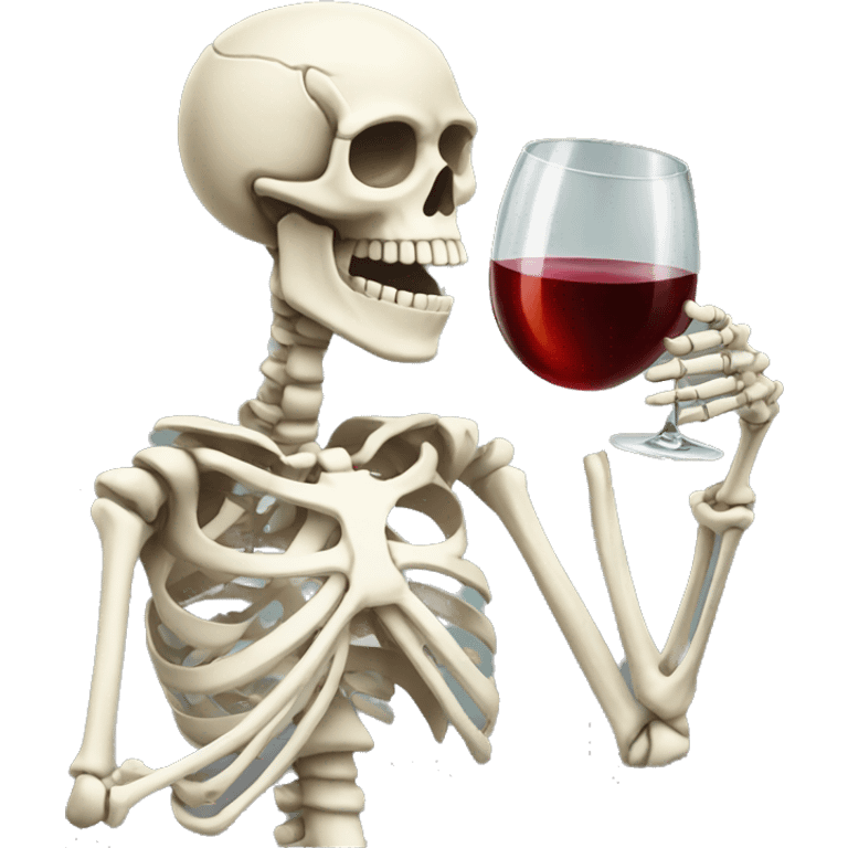 Skeleton drinking wine  emoji