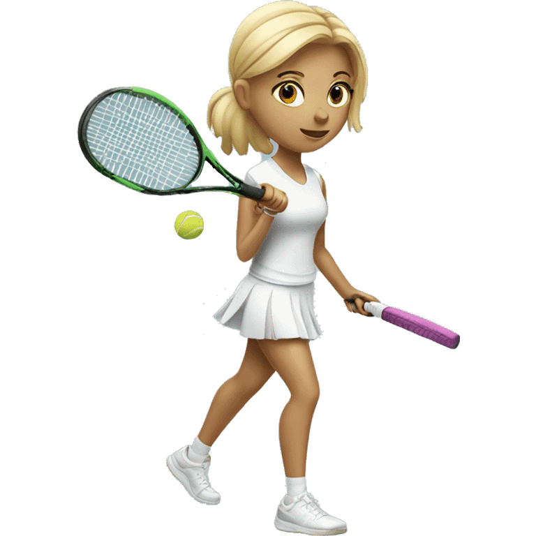 Blonde girl playing tennis  emoji