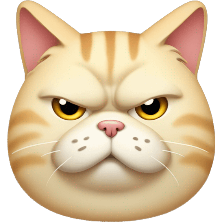 Fat cat frowning emoji