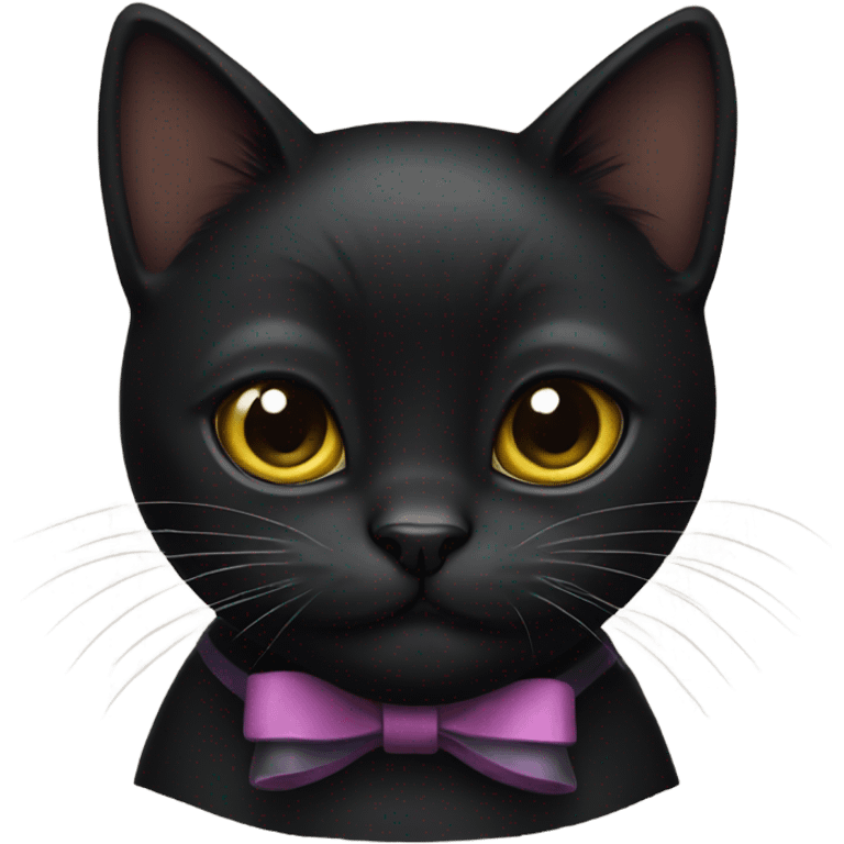 black cat with bow emoji