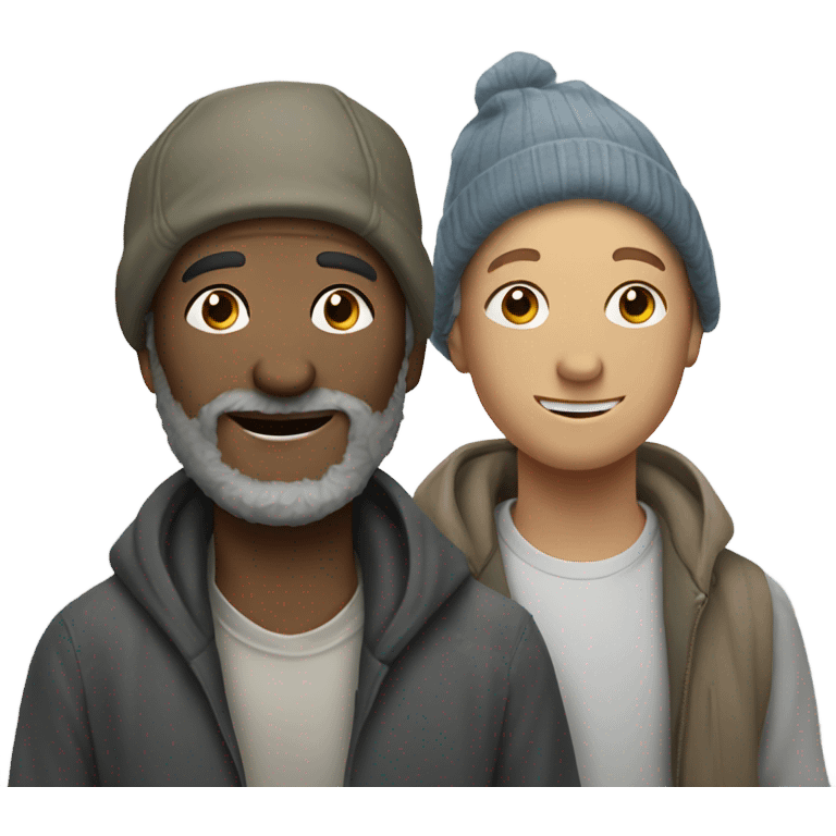 happy homeless white people emoji