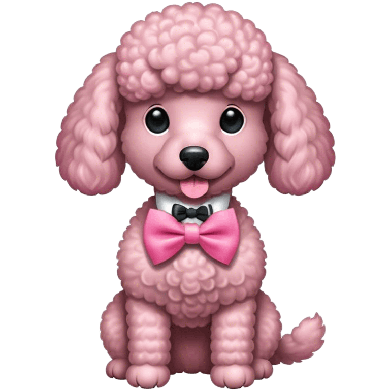 Poodle dog with pink Bow tie emoji