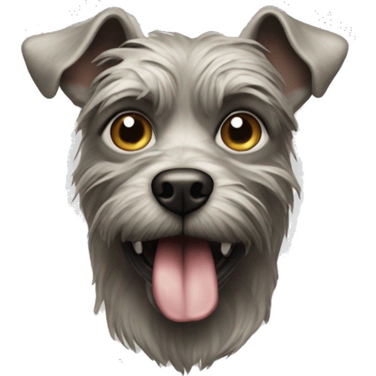 create an emoji of the ugliest dog in the world in metallic colors emoji