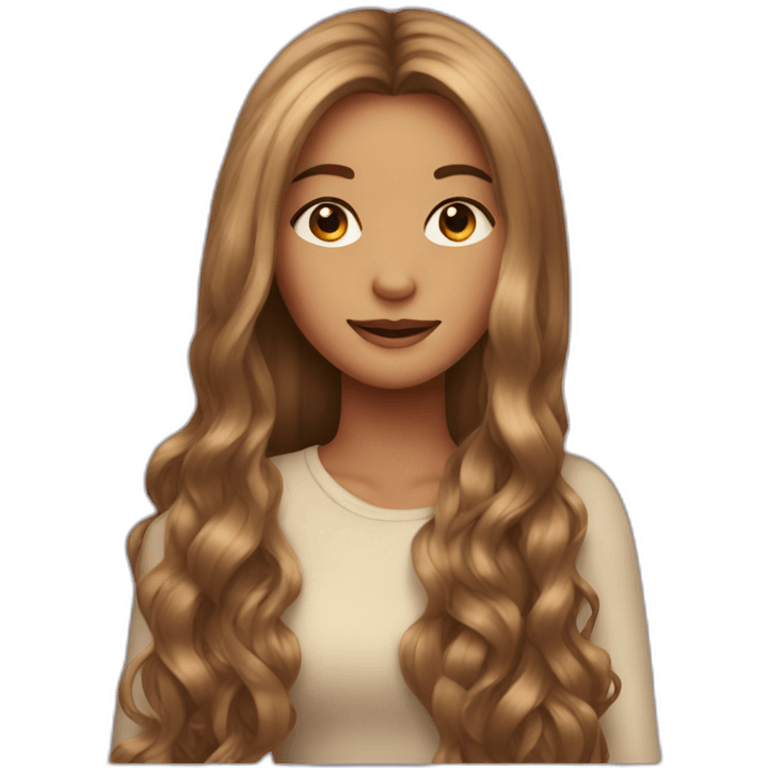 A girl with long, beautiful hair emoji