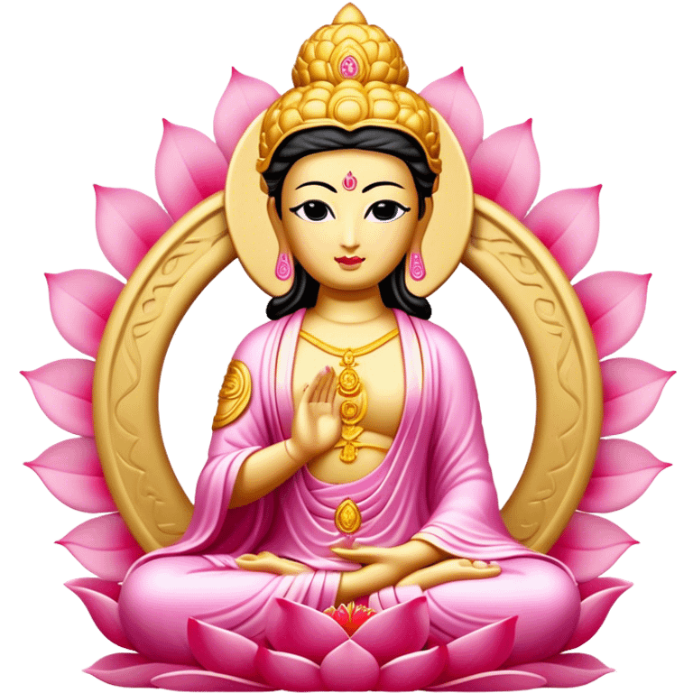 kuan yin buddha gold pink emoji