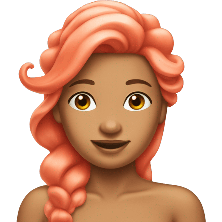 tanned mermaid with coral tail emoji