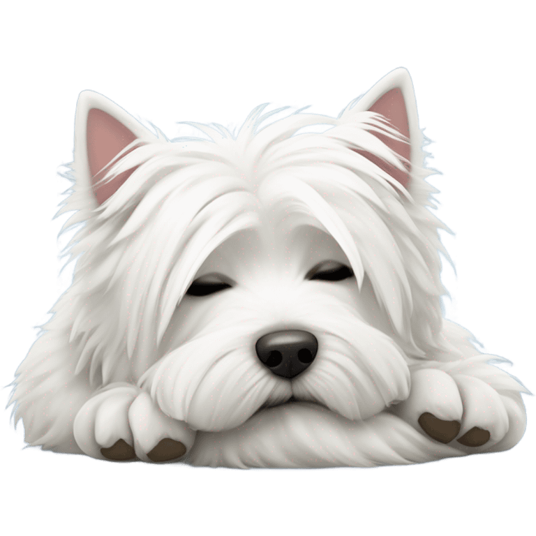 West highland white terrier sleeping  emoji