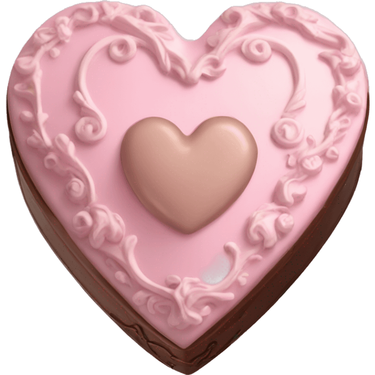 Pale pink Rococo heart chocolate box emoji