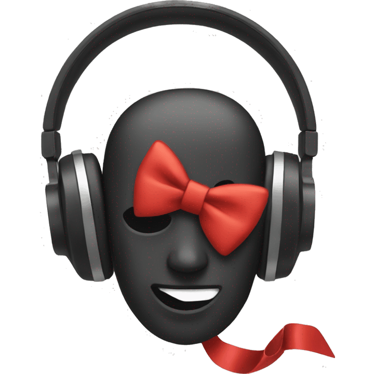 Headphones with a bow emoji