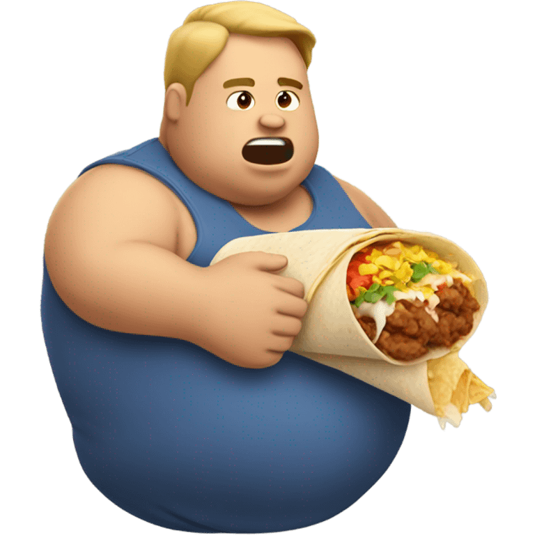 fat man eating a burrito emoji