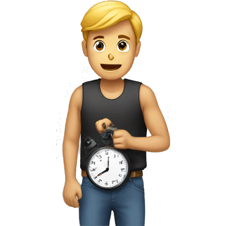 A guy Holding a timer  emoji