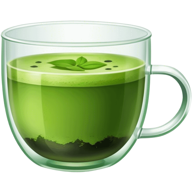 Tea matcha in a transparent cup emoji