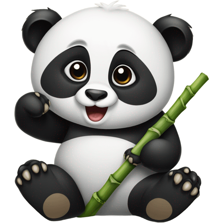 Panda eating pipo emoji