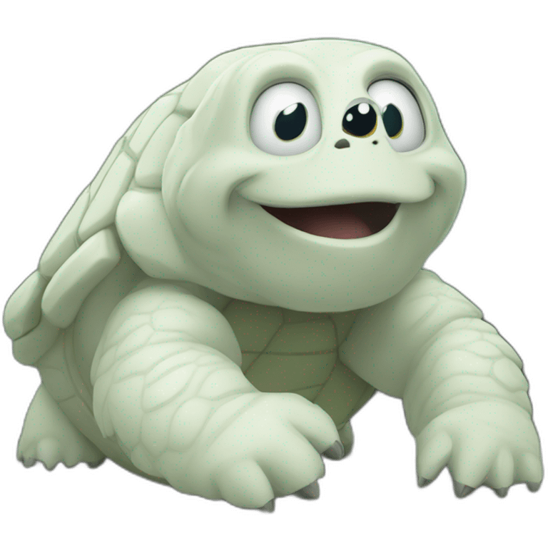 Tortue qui mange un yeti emoji