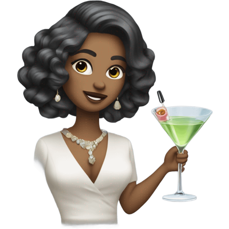 Drinking a martini while getting ready emoji