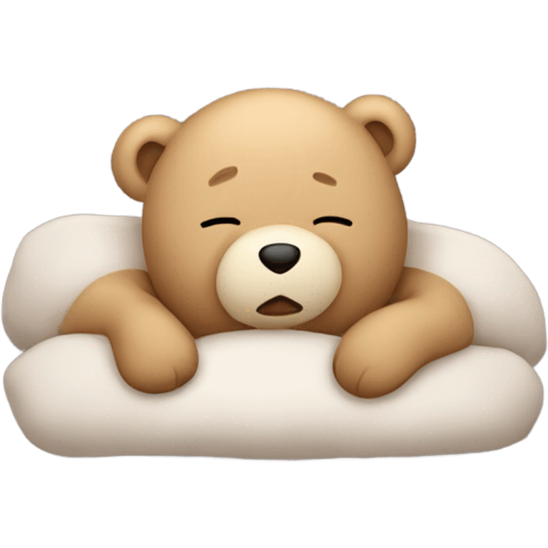 Cute teddy bear sleeping emoji