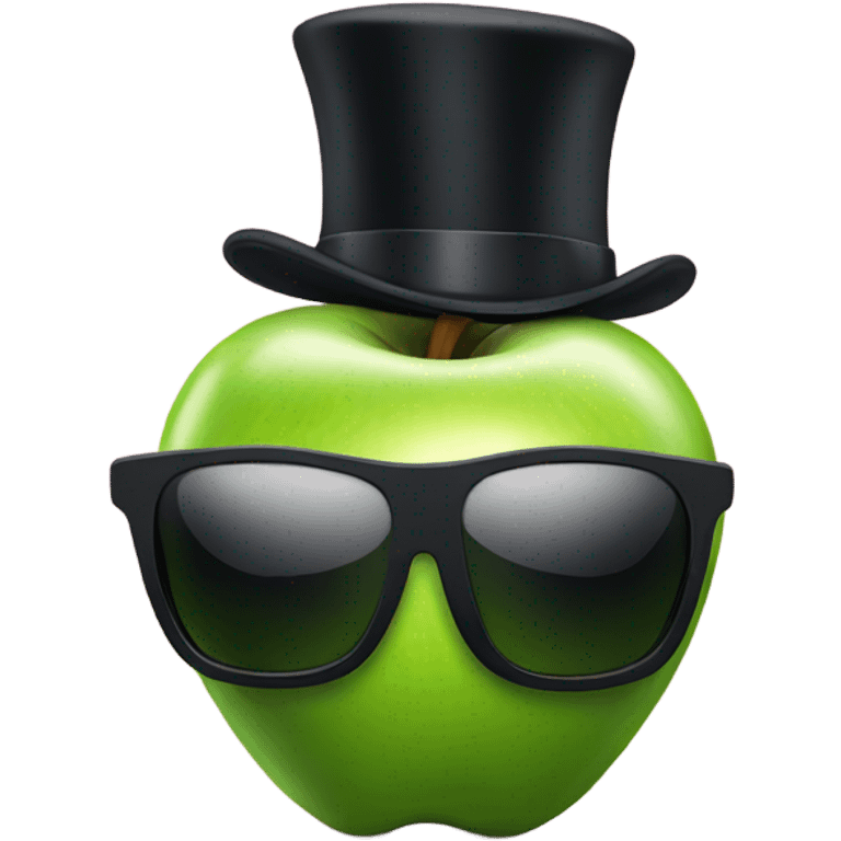 Apple with top hat and sunglasses emoji