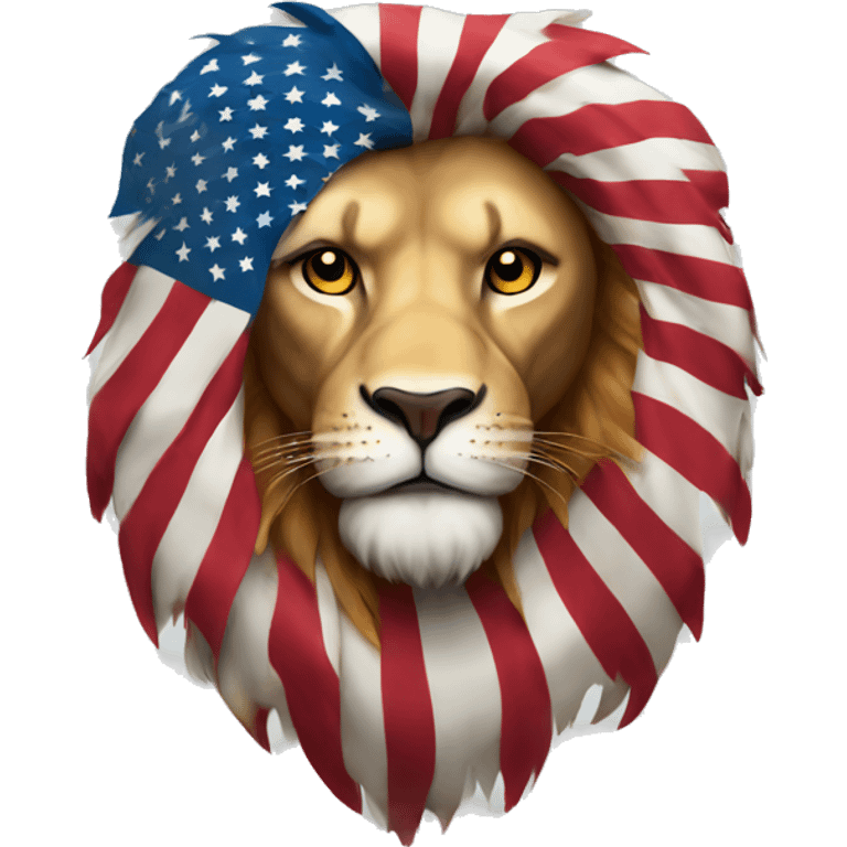 American flag lion emoji