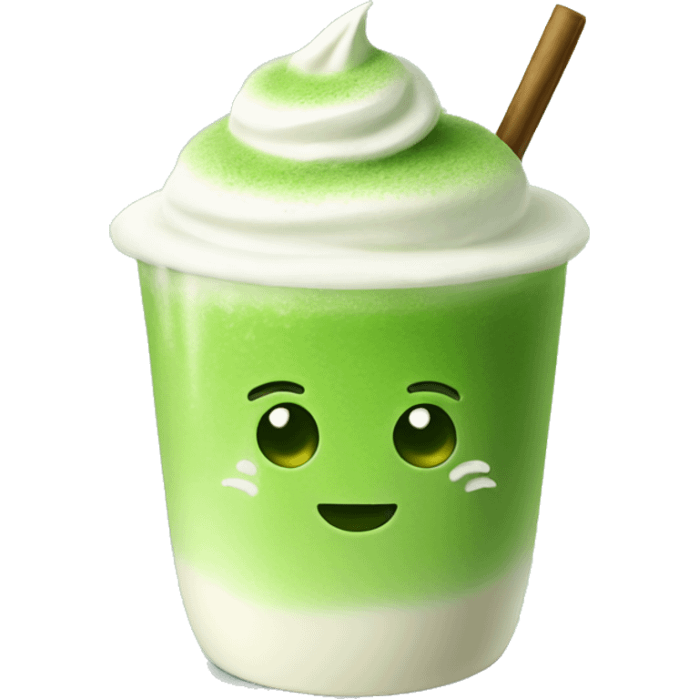 Matcha latte with ice emoji