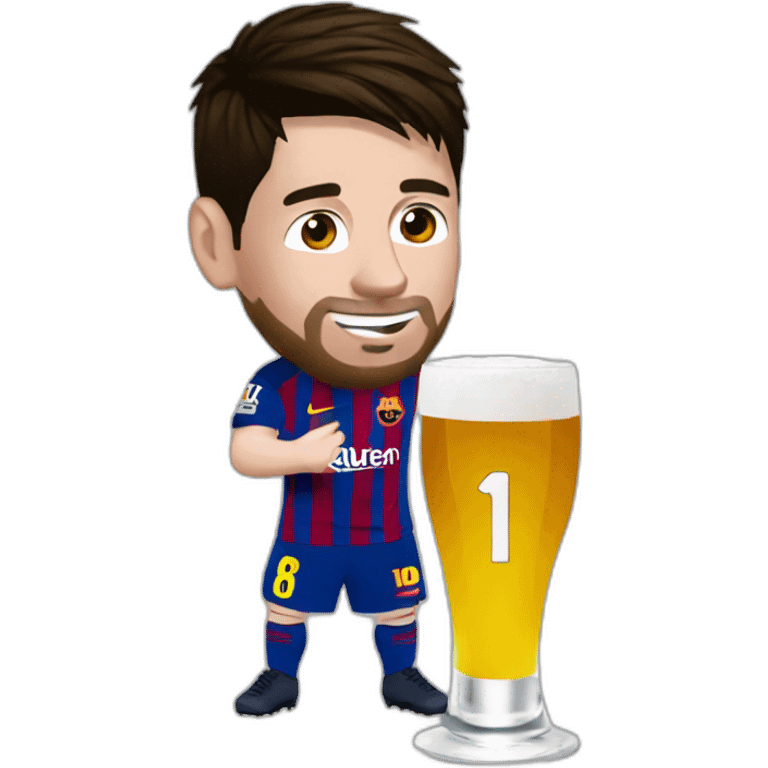 Lionel Messi drinking Cristiano Ronaldo emoji