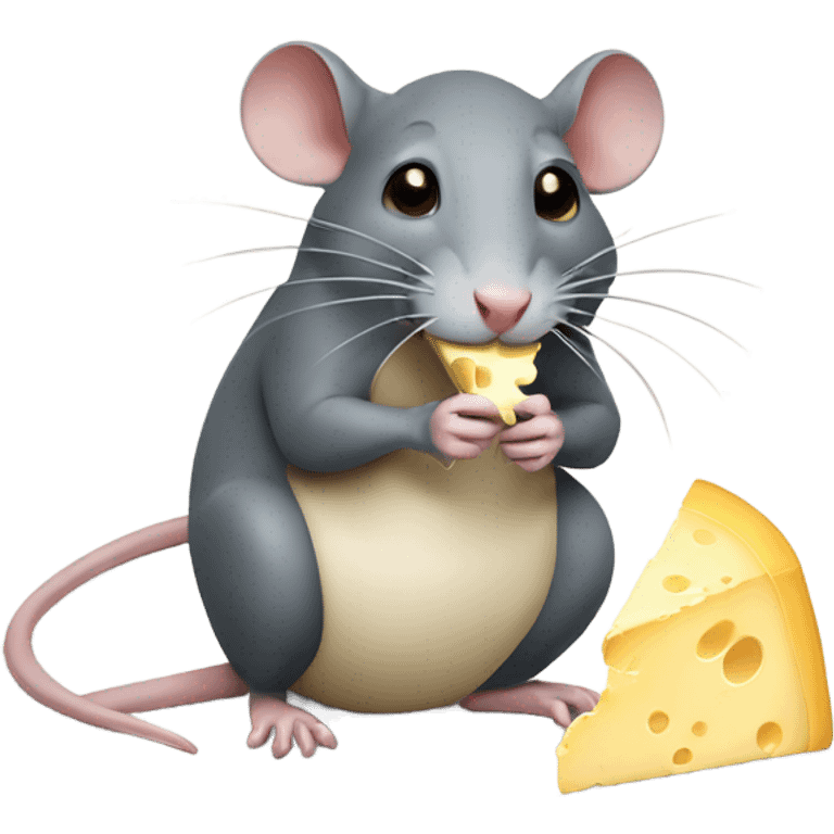 Rat eating cheese emoji