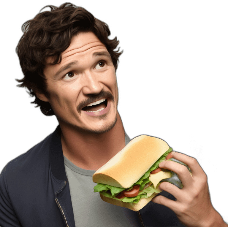 Pedro Pascal eating a sandwich meme emoji