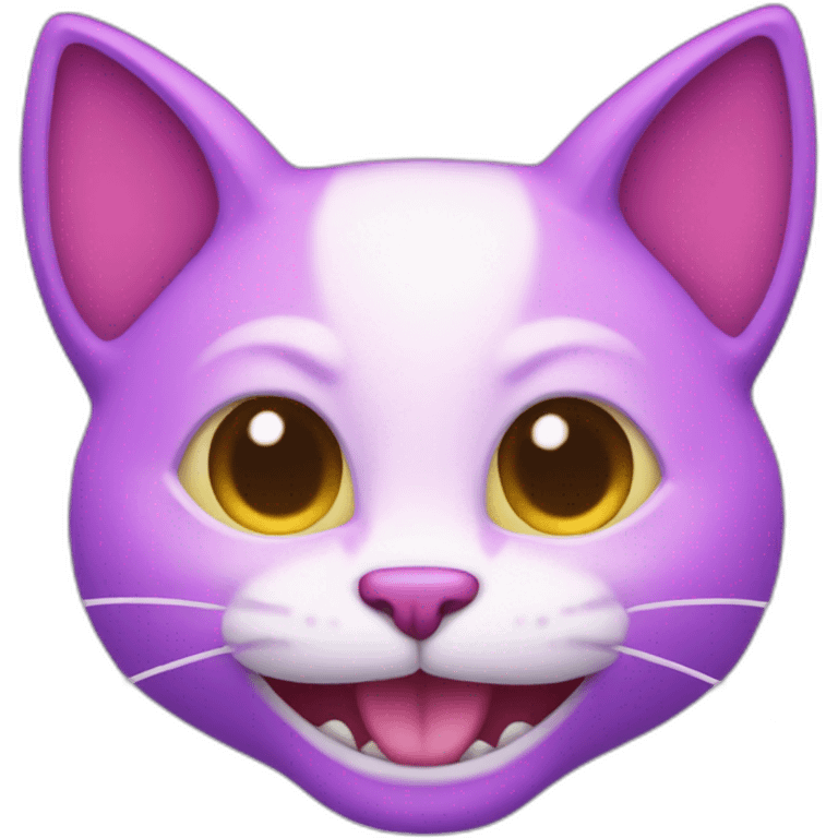 pink purple devil cat smiling emoji