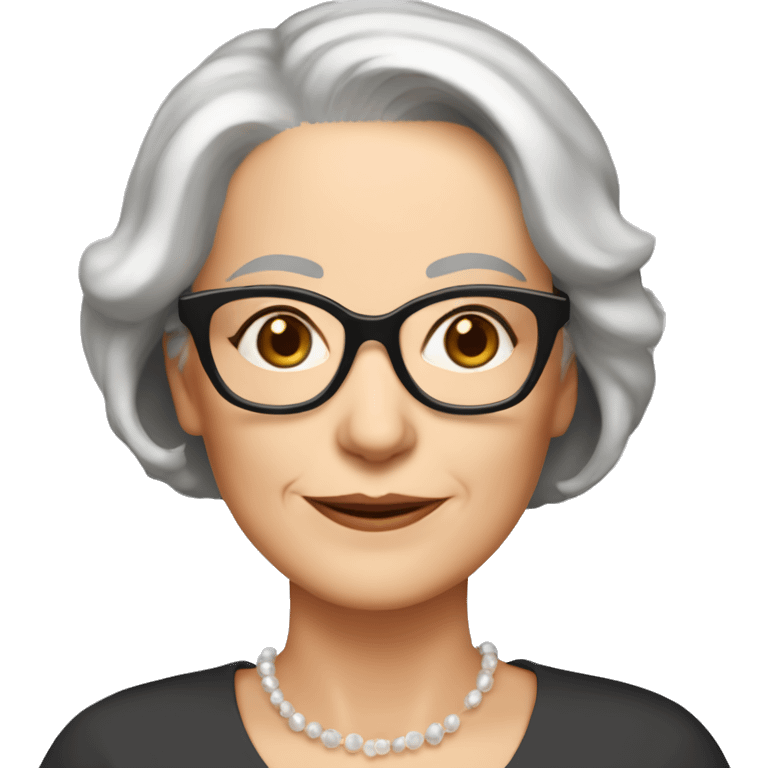 70 years old girl
Short brown hair with bob styling
light skin small
glasses with refined frame
Brown eyes with cat eye liner emoji