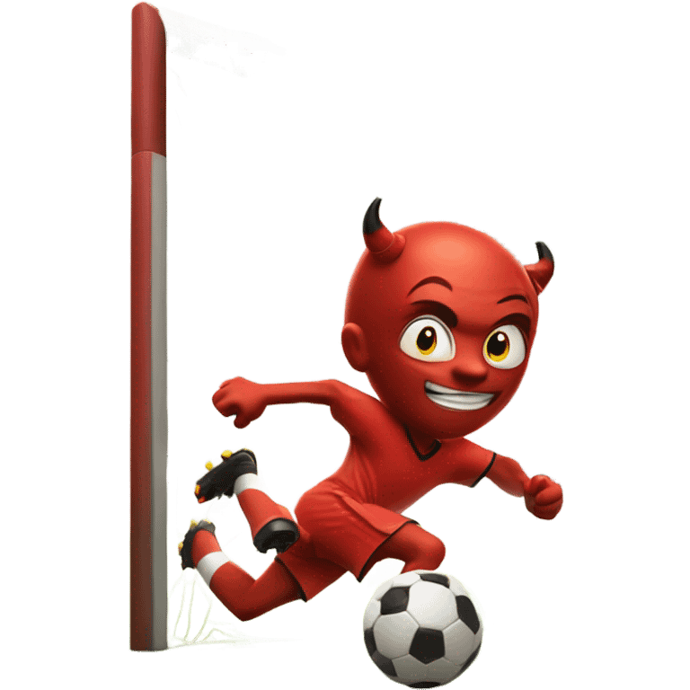 Red Devil scoring a goal emoji