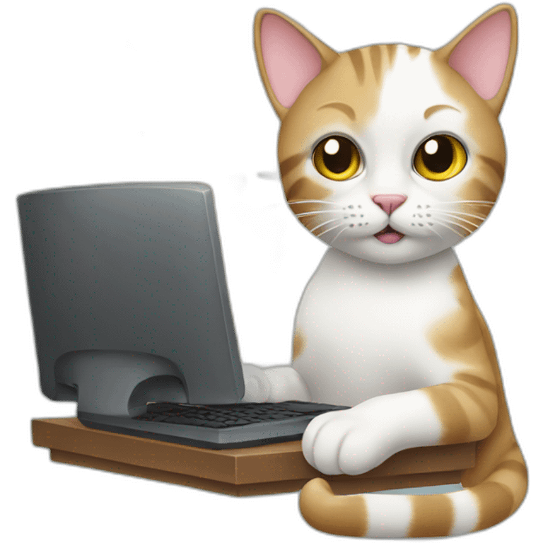 cat with computer emoji