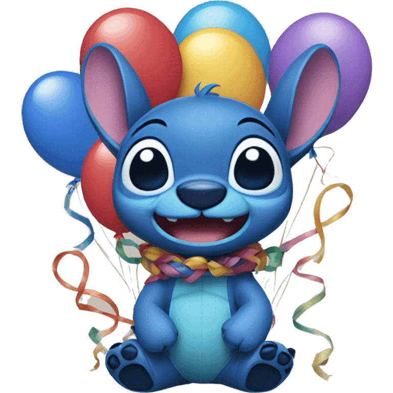 Stitch with balloons emoji