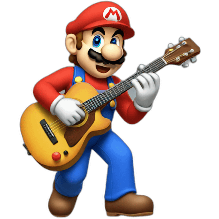 Super Mario playing guitar emoji