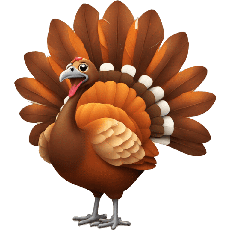 Orange and brown turkey emoji