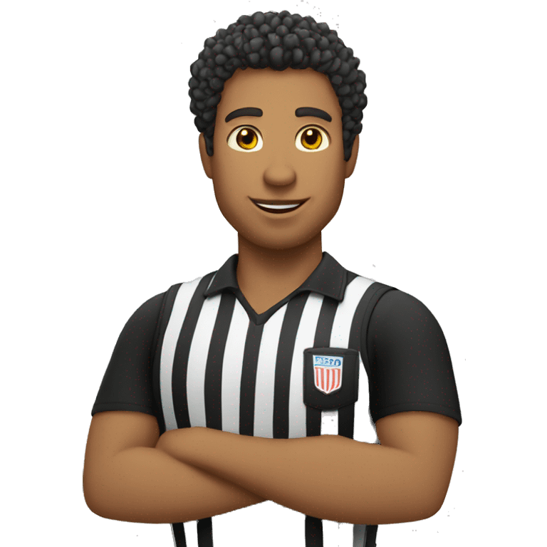 white male basketball referee with curly hair emoji