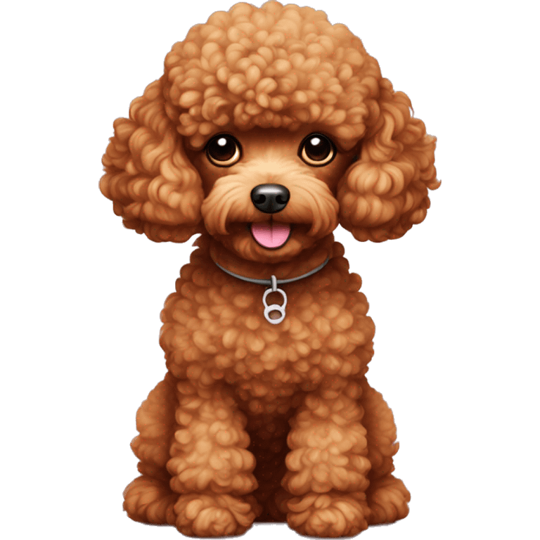 Red toy poodle with white chin emoji