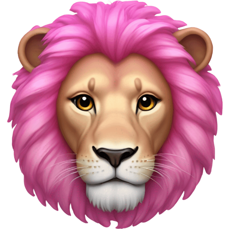 Fully Pink ombre lion lying down with glitter emoji