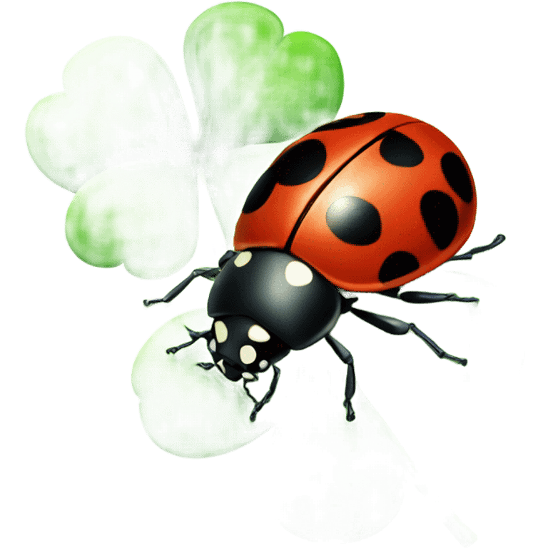 Ladybug and four leaf clover emoji