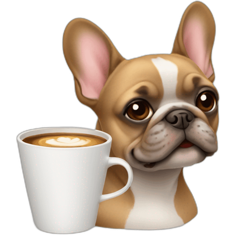 frenchie drink coffee emoji