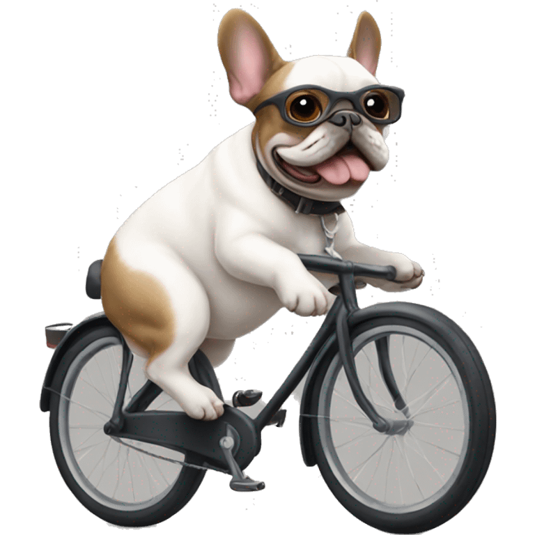 French bulldog on bike emoji