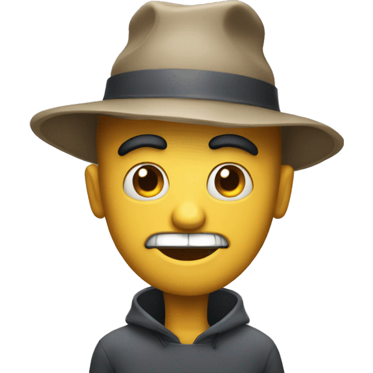 Creepy guy with funny hat emoji