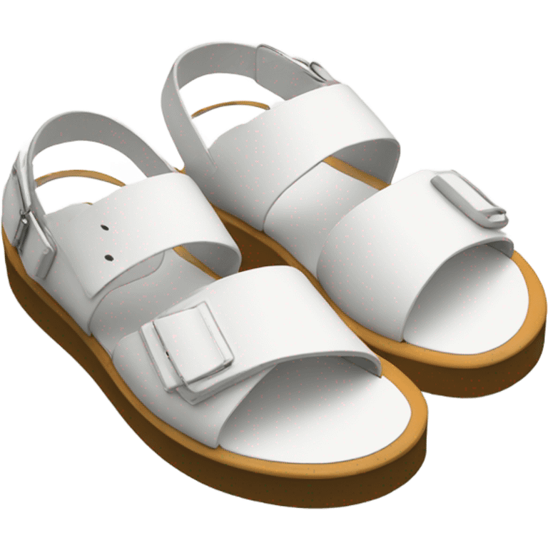 White Platform WOLFE sandal white leather emoji