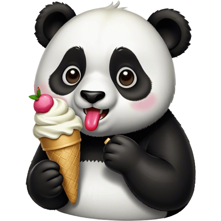 Panda eating ice cream emoji