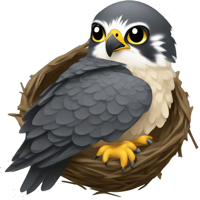 peregrine falcons in nest emoji