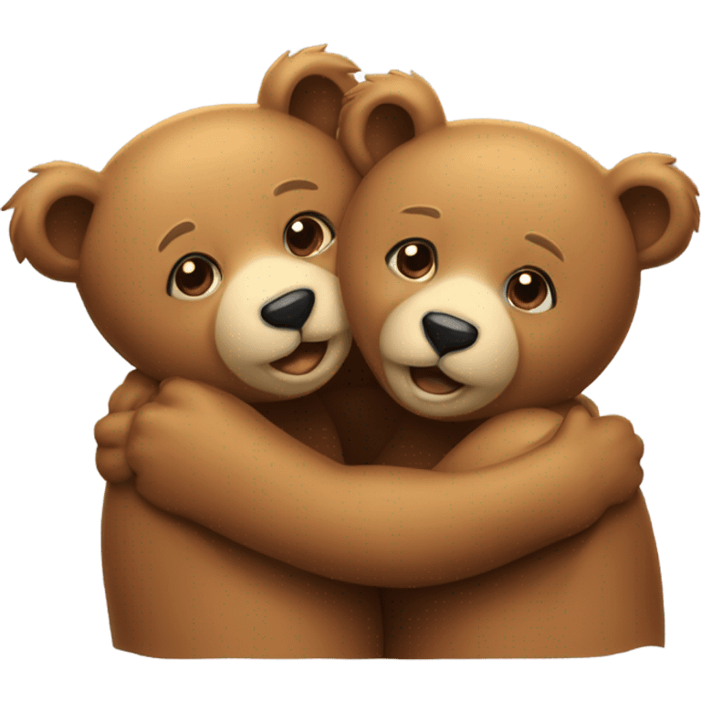 Couple of Happy bears cuddling  emoji