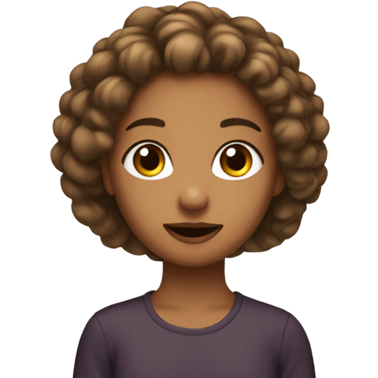 Tanish brown pretty girl with 3 a hair emoji